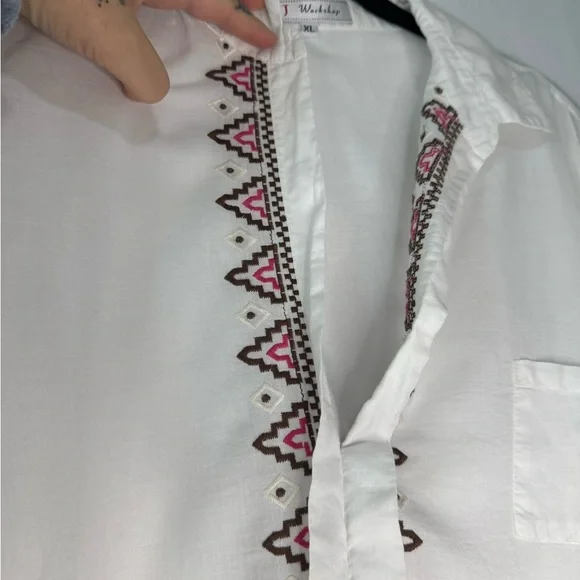Johnny Was 3J Workshop Embroidered Women’s Shirt - Size XL - 100% Cotton - NWOT - Picture 3 of 11